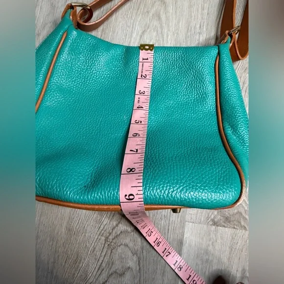 Valentina Teal and Brown Leather Shoulder Bag - Picture 14 of 16